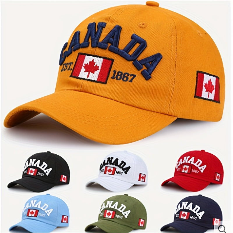 Canada 1867 Baseball Cap with Canadian Flag Embroidery