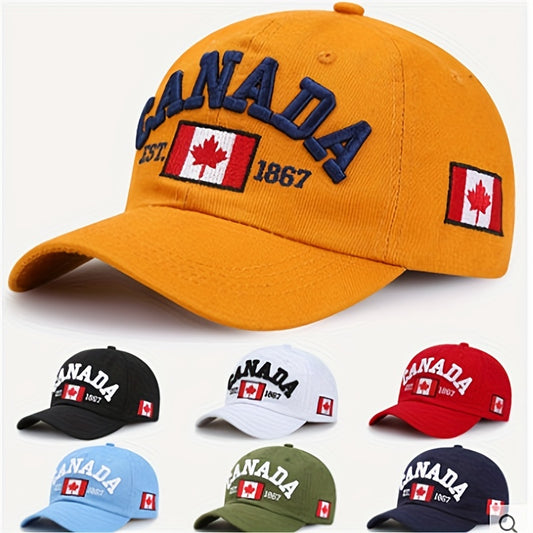 Canada 1867 Baseball Cap with Canadian Flag Embroidery