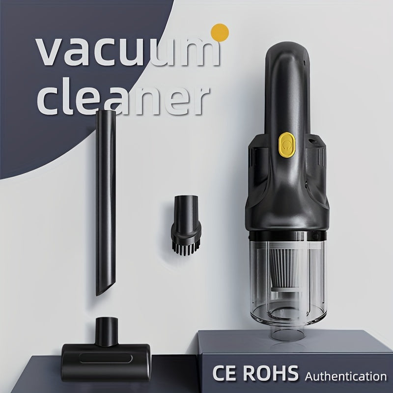 Cordless vacuum with high suction power for versatile cleaning in home, car, and office. Sleek design with USB charging and 1800mAh lithium battery.