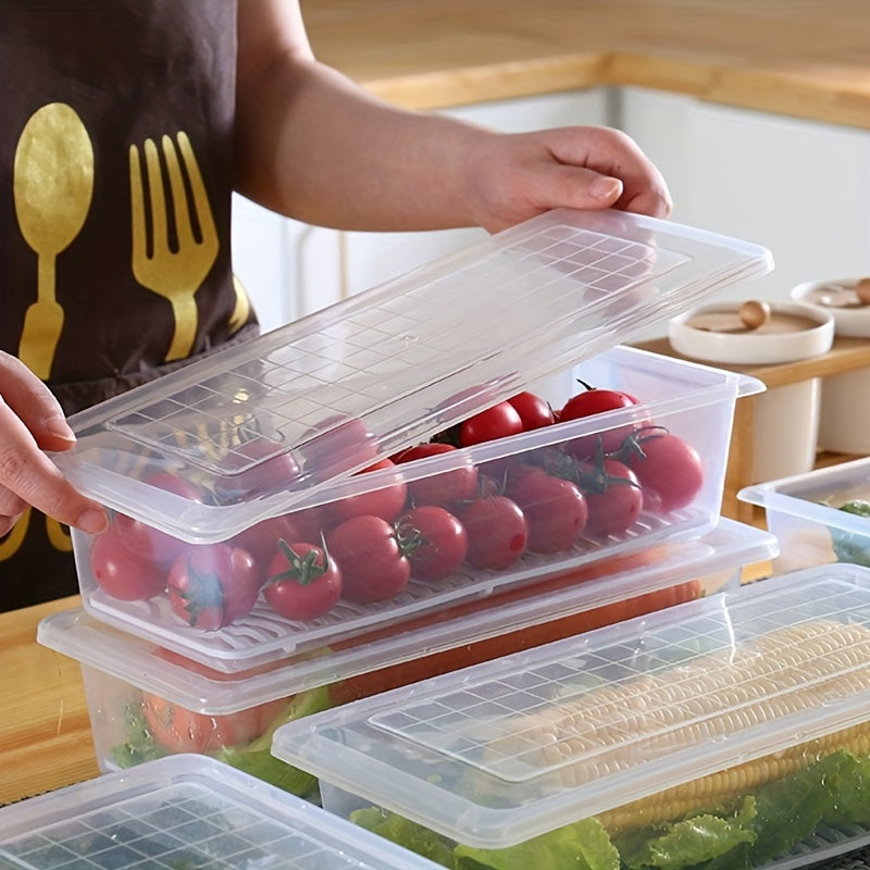 Magic Tool for Keeping Vegetables and Fruits Fresh - Refrigerator Storage Box with Drainage Separation, Freezer Storage for Household- 3 Pieces