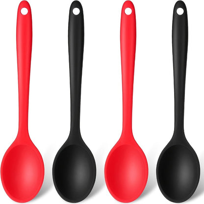 Silicone spoon set in 2 or 4 pieces for better mixing while cooking, stirring salads, and soups.