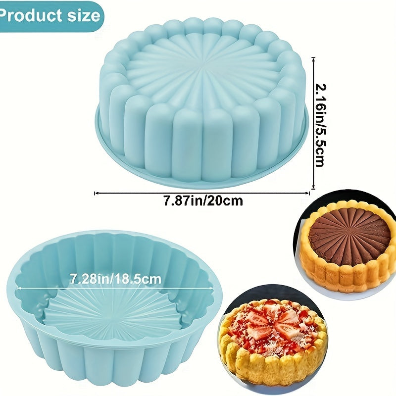 Create mouthwatering cakes easily with this versatile nonstick silicone cake mold, perfect for any occasion including weddings, birthdays, and more! Size: 19.99 cm.