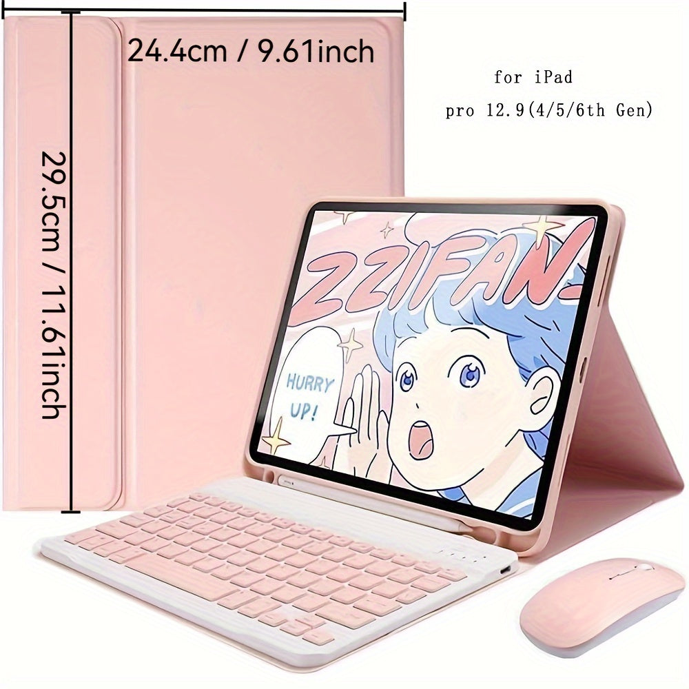 Wireless iPad Pro 32.77cm & Air M2 13inch Case with Pencil Slot, Keyboard, Type-C Charging. Charger not included.