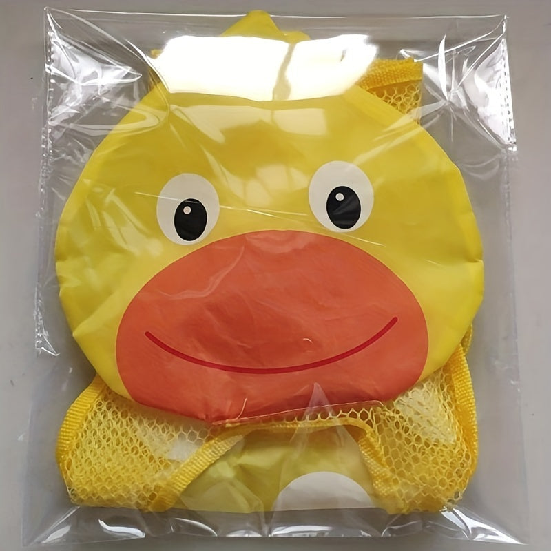 1pc Animal-Themed Bath Toy Organizer - Durable PVC Storage Bag with Suction Cups and Mesh Design, Ideal for Bath Toys and Playtime.