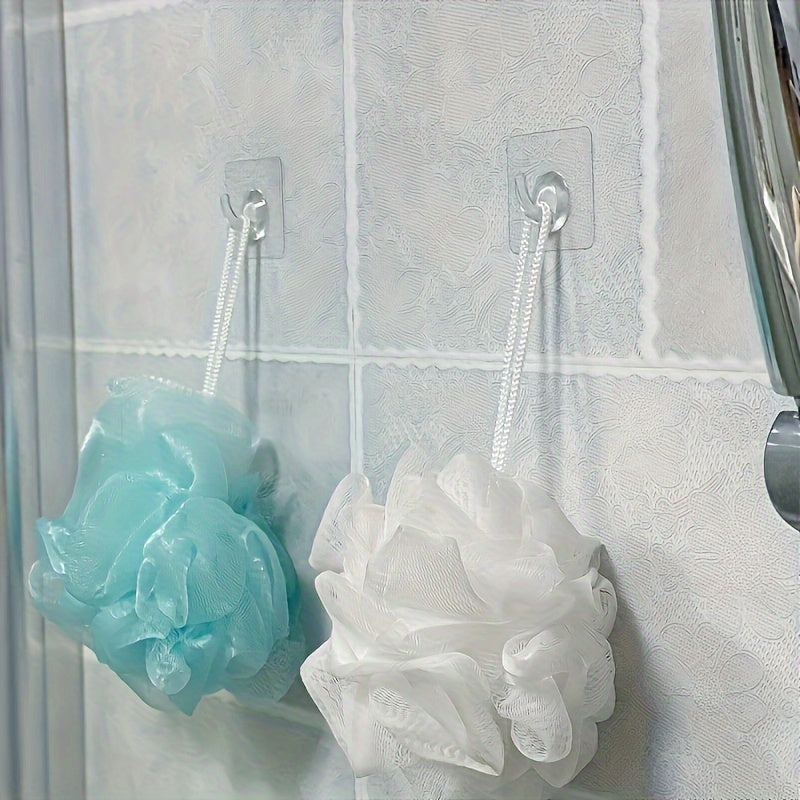 10 Easy-Install Clear Adhesive Wall Hooks - No-Drill, Heavy-Duty Hooks for Kitchen & Bathroom Storage