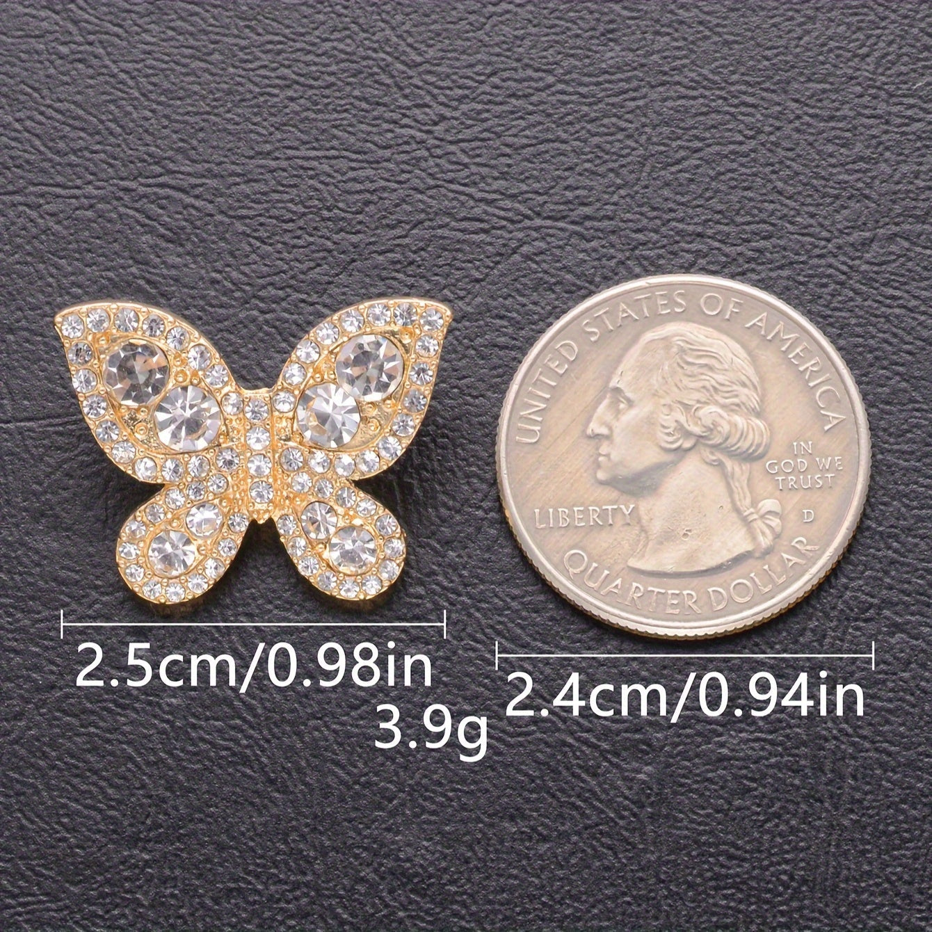 French-inspired butterfly buttons with rhinestones, set of 5/6 - made from metal alloy, hand-sewn decorative fasteners for shirts, sweaters, suits, coats, and windbreakers. Comes with a gift box, ideal for DIY fashion accessories.