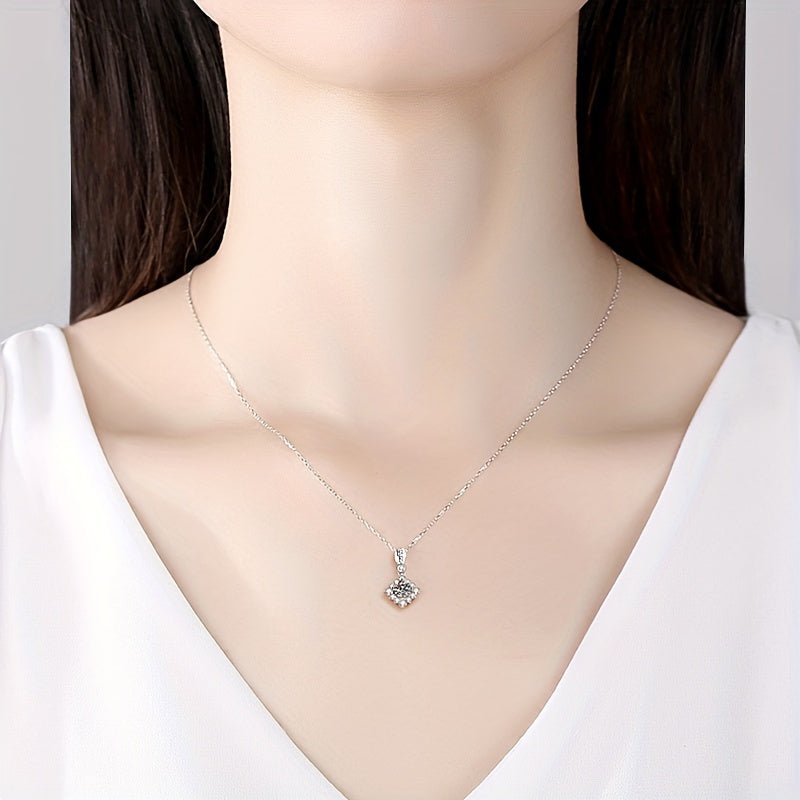 High quality jewelry set featuring a 2ct Moissanite necklace and 1ct Moissanite ring in 925 sterling silver. Perfect for engagement or wedding, comes with certificate and gift box.