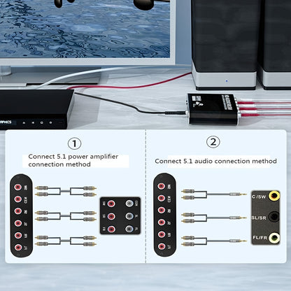 Digital Optical Coaxial to Analog Audio Converter, 5.1 Channel DTS AC-3 Decoder, Supports Dolby Digital, USB Powered, TV/PS3/PS4/Projector Compatible.