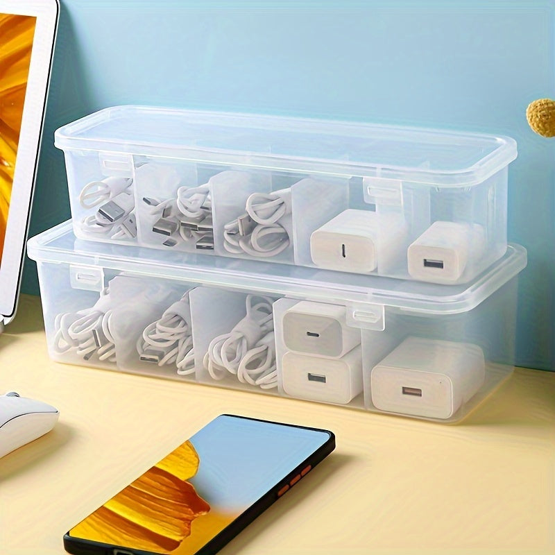 Multi-functional cable organizer made of sturdy plastic, perfect for home and office