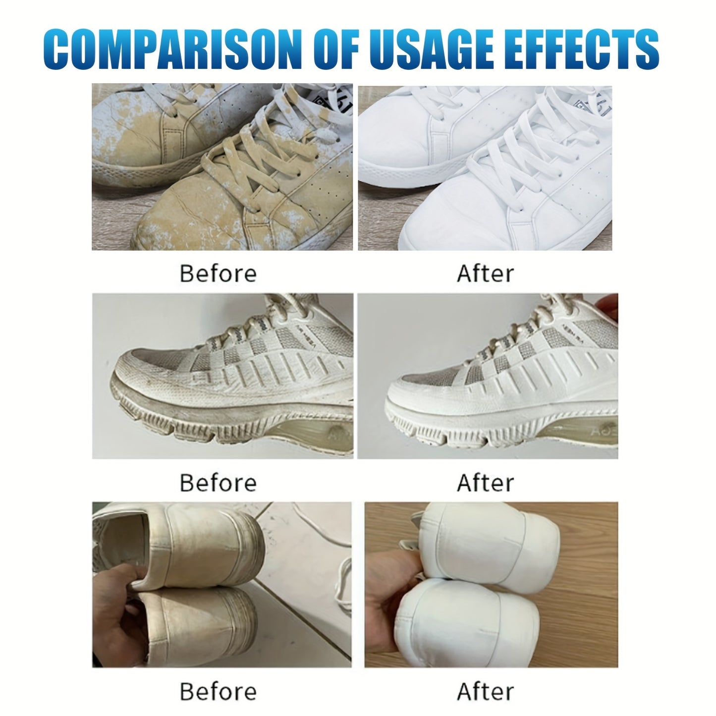 Sport Shoe Whitening Cleaning Cream with Sponge - Stain and Scuff Remover for Sneakers, Boots, and Canvas Shoes - Contains Chemicals - Quick and Effective Shoe Care Cleaner.