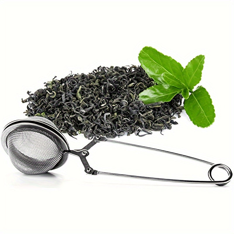 Durable metal mesh tea strainers with handle for loose tea and spices - convenient round infuser for easy brewing of tea leaves.