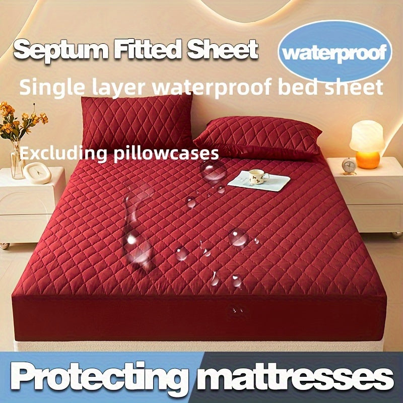 Waterproof Layered Fitted Sheet - Protects Against Slips, Dust, and Stains, Machine Washable for Easy Cleaning - Ideal for Bedroom and Hotel Use Throughout the Year