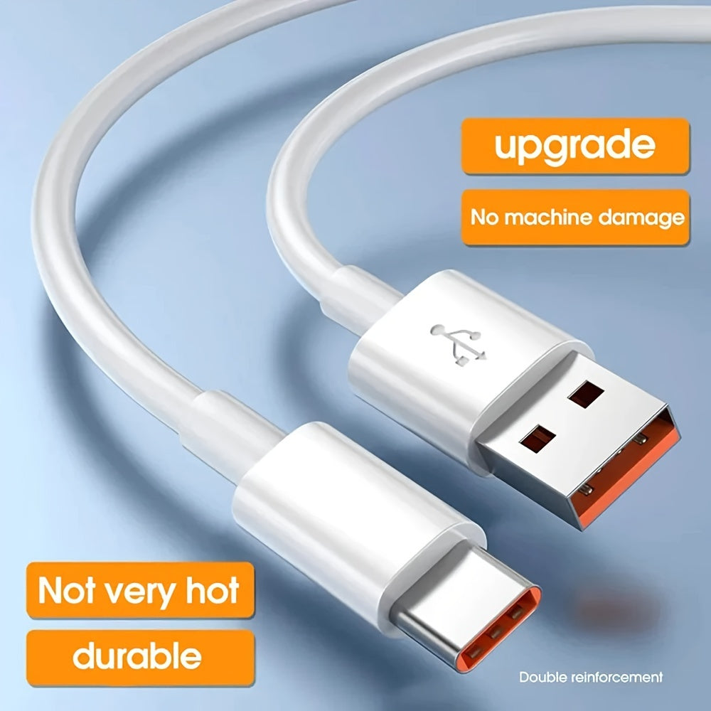 Single 6A 120W USB-C cable for fast charging and data transfer, compatible with Huawei, Xiaomi, and Vivo devices. Features high-speed data transmission and quick charge capability.