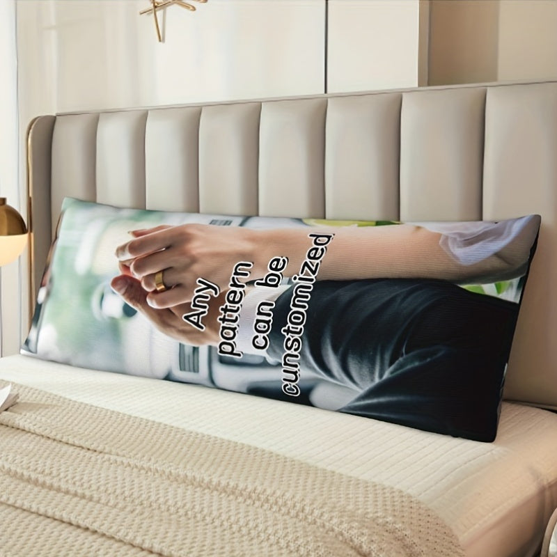 Get a Customized Photo Body Pillowcase measuring 50.8x137.16 cm! This Personalized Full Body Plush Pillow Cover features a Double-Sided Print, made from Soft Breathable Fabric with a Hidden Zipper. It is the perfect gift for Valentine's Day, Christmas