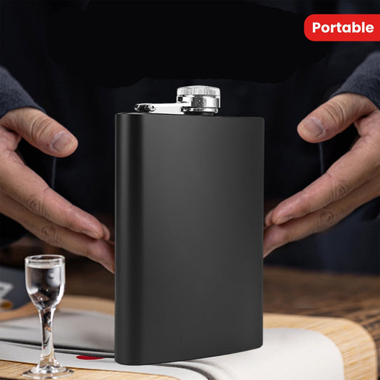 Stainless Steel Frosted Hip Flask - 1 Piece - Sleek and Portable Liquor Flask for Wine, Whisky, Vodka - Perfect for Travel and Home Use - Great Gift for Men, Ideal for Father's Day!