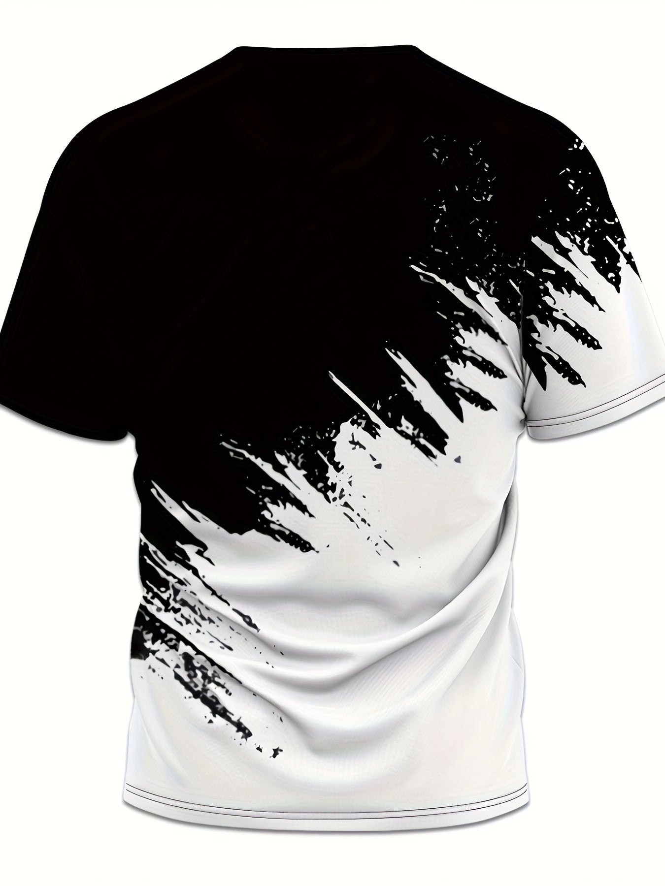 Men's casual short sleeve t-shirt with 3D lightning print, dual-tone design, round neck. Made of polyester blend, machine washable. Great for summer outdoor activities and casual wear.