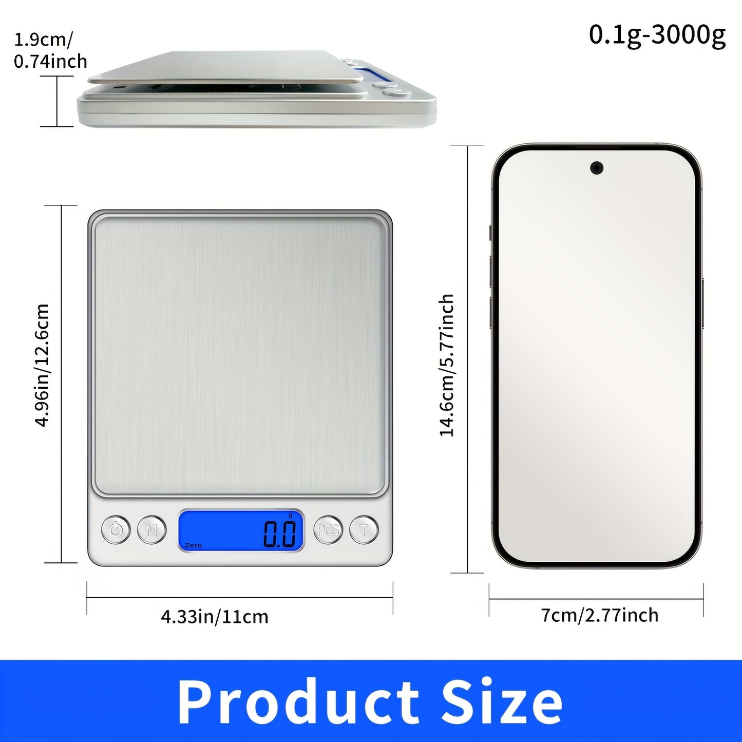 High-precision digital kitchen scale for cooking, baking, and meal prep in apartments and dorms. Essential back-to-school item (batteries not included).