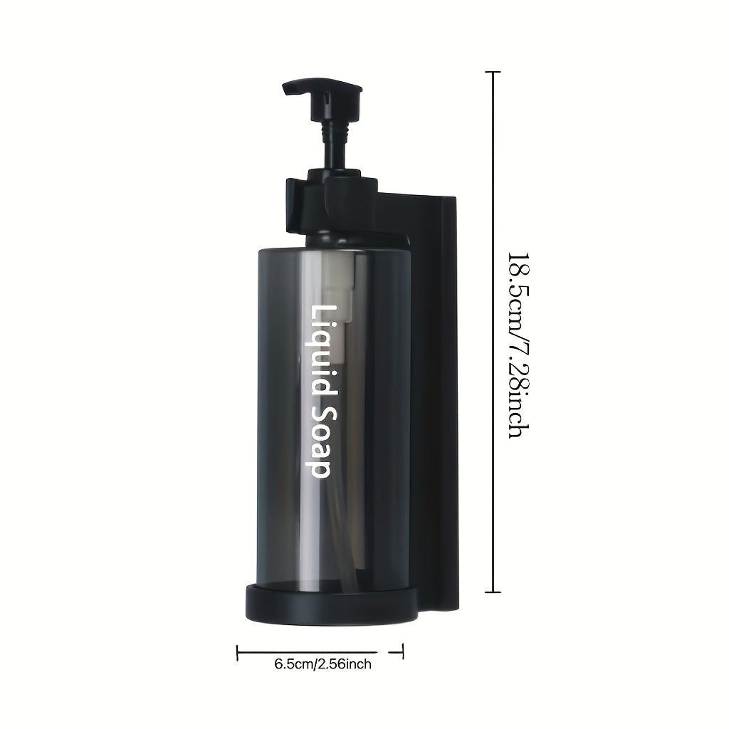 Wall-mounted soap dispenser made of plastic material suitable for hotel bathrooms and household shower storage. Can hold shampoo, hair conditioner, and body wash.