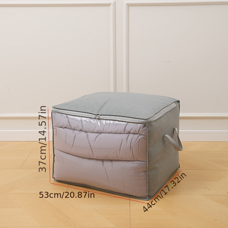 Large Capacity Portable Closet Organizer with Clear Window, Space-Saving Wardrobe Storage Bag for Clothes and Quilts, Features Independent Design with Handles, No Gold Pipes, Recommended for Items up to 10kg, Easily Portable Closets.