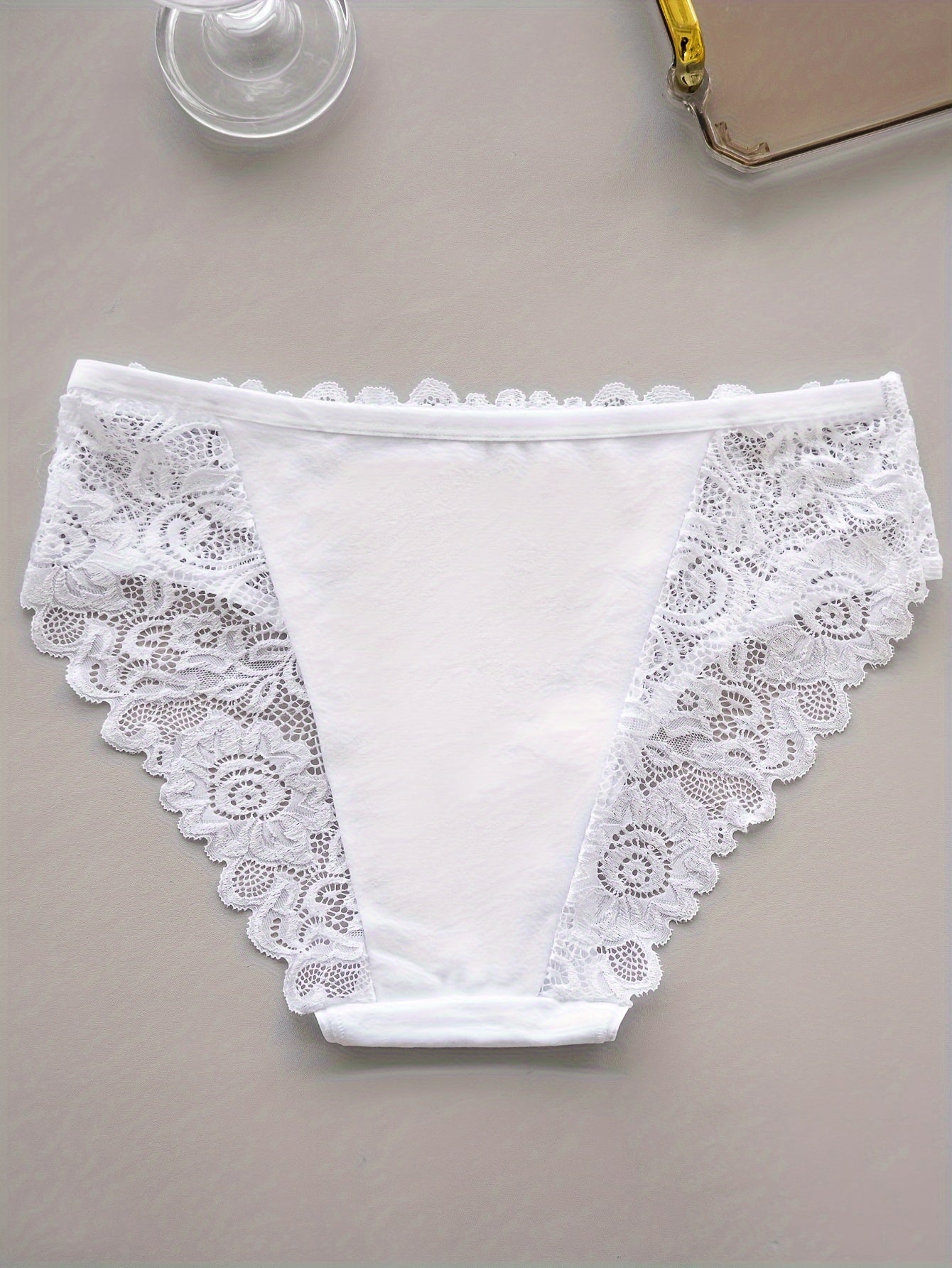 5 Lace Scallop Trim Panties: Elegant, Comfy, Sexy Intimates for Women's Lingerie