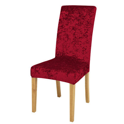 Velvet dining chair slipcovers add elegance while protecting furniture.