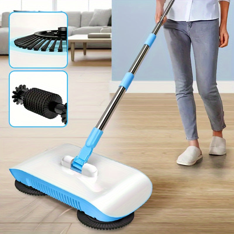 Home Cleaning Tool: 2-in-1 Automatic Household Sweeper Mop with Windproof Broom, Dustpan & Mopping Function - No Electricity Needed, Perfect for Living Room, Bedroom, Kitchen - Made of Durable Plastic