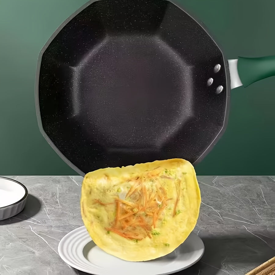 A Nonstick, Antibacterial Cast Iron Wok with Lid for Induction and Gas Stoves - Smokeless Frying Pan with High Durability and Aesthetic Appeal.