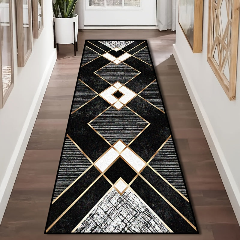 Luxurious European Style Area Rug - One Piece, Made of Polyester, 850g with Non-Slip and Waterproof Features. Stain-Resistant Rectangular Carpet that is also Machine Washable and Lightweight. Perfect for Kitchen, Hallway, Bedroom, Vanity, and Holiday