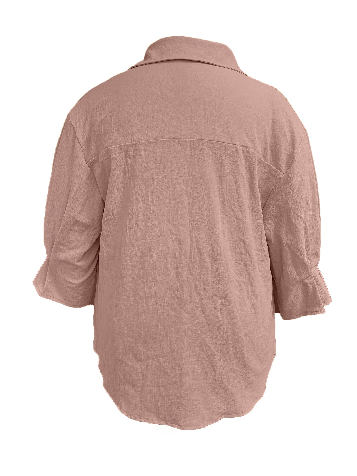 Plus size casual shirt with lapel for women.