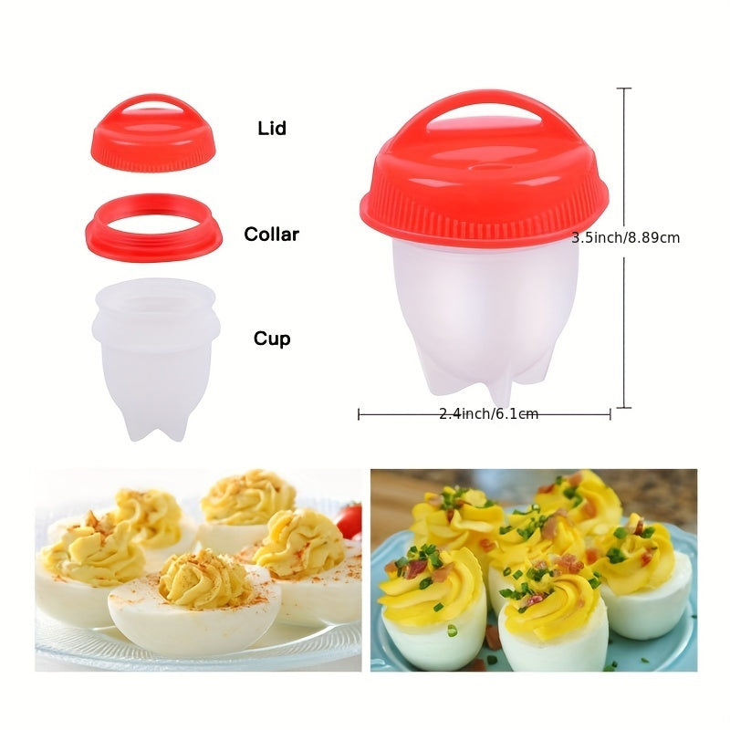 4-10pcs Non-Stick Silicone Egg Boilers, High Temperature Resistant, Kitchen Tools