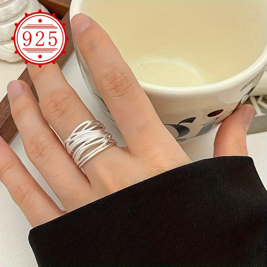 This adjustable index finger ring is crafted from hypoallergenic 925 silver, making it perfect for everyday wear. The crisscross design and wide face give it a unique and stylish look. It is suitable for couples or best friends and makes a great gift for