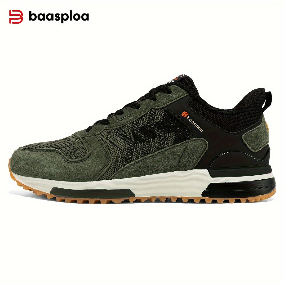 Baasploa Men's Vintage Sneakers for Outdoor Activities, Comfy and Non Slip