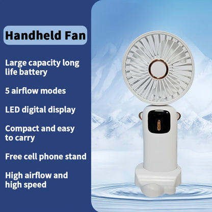 [1 Piece Portable Folding Mini Fan] Stay cool wherever you go with the JKUOO Portable Folding Mini Fan. This USB rechargeable fan features an LED display, quiet operation, and durable plastic construction. With button control and a lithium battery, it's