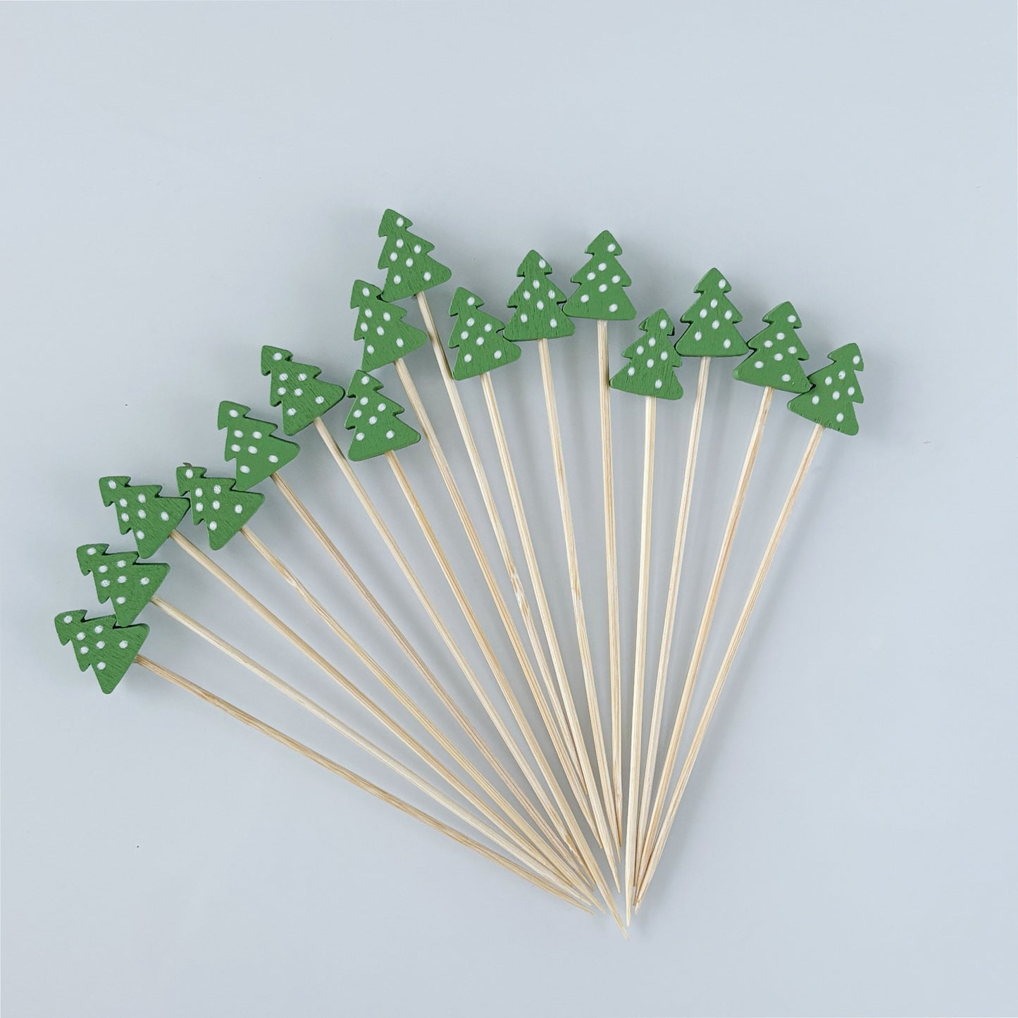 50 Festive Christmas Tree Bamboo Cocktail Picks - Ideal for Holiday Parties, Appetizers & Charcuterie.