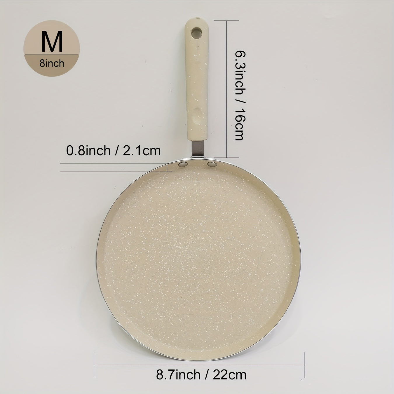 Non-stick Kitchen Frying Pan with Flat Bottom for Eggs and Pancakes