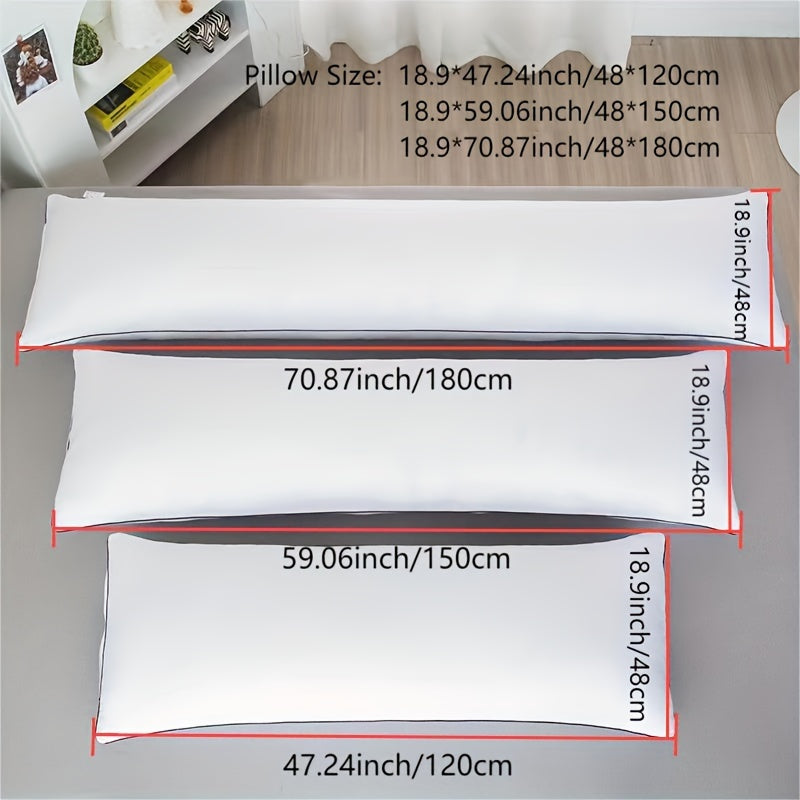 High-end Soft Long Pillow Core for Bedroom Bedding: Comfortable Body Pillow, White Brushed Hotel Pillow perfect for Cervical Protection during Back, Abdominal, and Side Sleeping. Ideal for Adults, Pregnant Women, and a perfect Christmas gift.