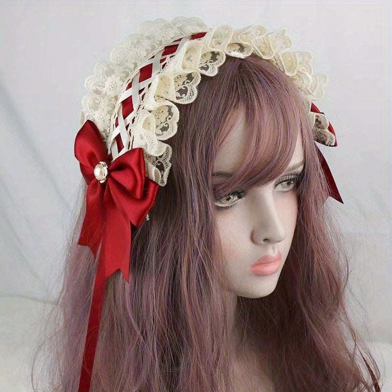 Cosplay Hair Accessories featuring a Maid Dress Style Headband with Two Non-slip Duck Billed Clips