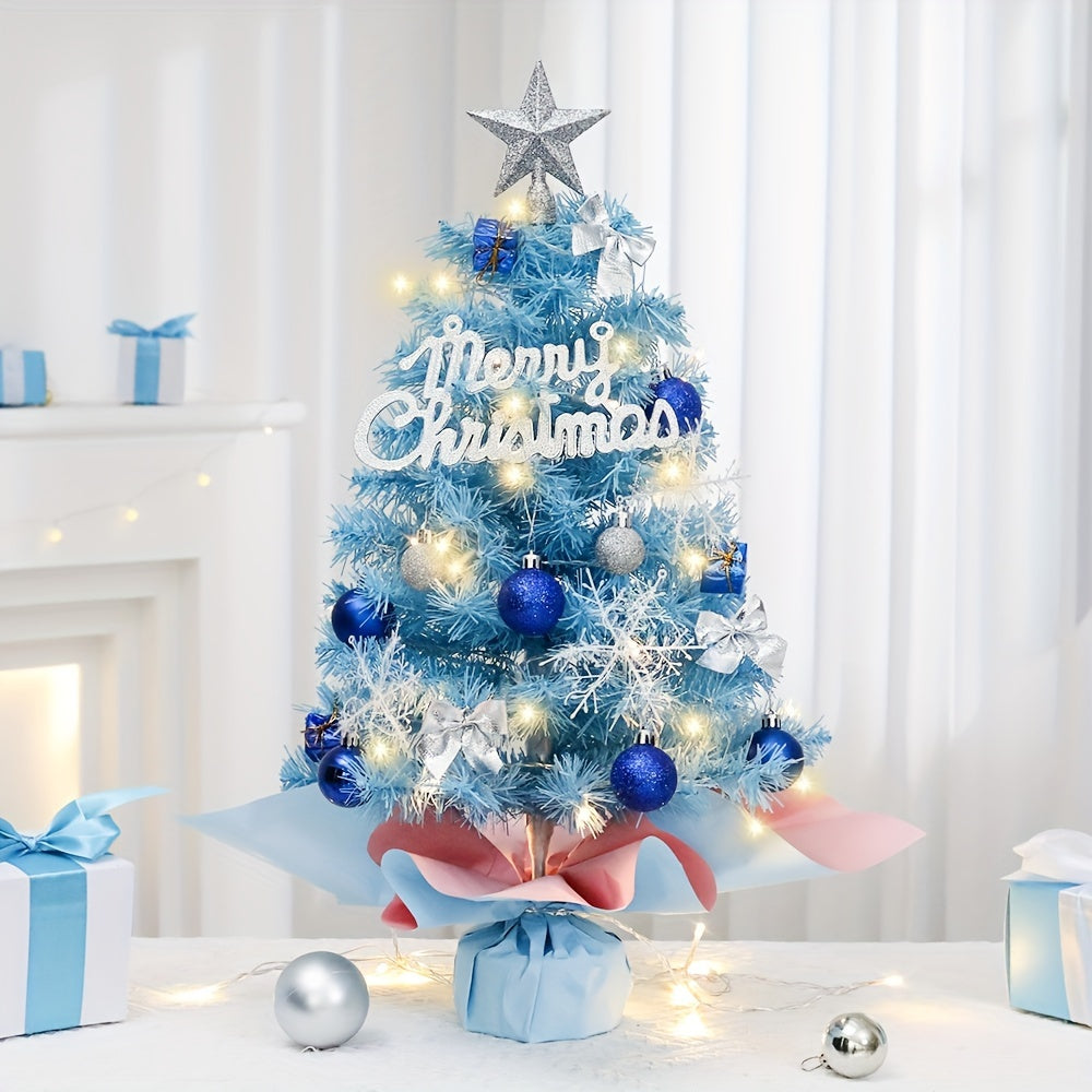 This stunning 59.94cm pink/blue Christmas tree is a must-have decoration for the holiday season. Made from high-quality PVC material, this beautiful tree can be reused year after year. It makes for the perfect Christmas gift, adding a touch of elegance