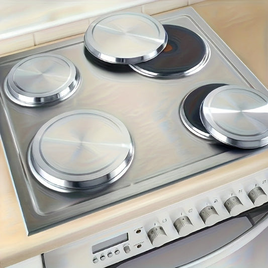 4-Piece Set of Stainless Steel Stove Top Covers for Cookware - Kitchen Burner Protectors that are Safe for Food Contact