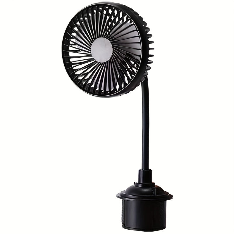 Introducing the Cup Holder Single-Head Car Fan with a Flexible Hose for Powerful Airflow. This fan features a Line Control Switch, Compact Mini Size, and is USB Powered. Its Multi-Angle Rotation and Clip-On Design make it Safe and Stable, with Low Noise