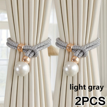 1 set of 2 pieces of pearl decorative curtain buckles, representing high-end luxury and adjustable style for your curtains. These elegant pearl curtain straps are perfect for enhancing the decoration of your curtains in any room, whether it be a bedroom