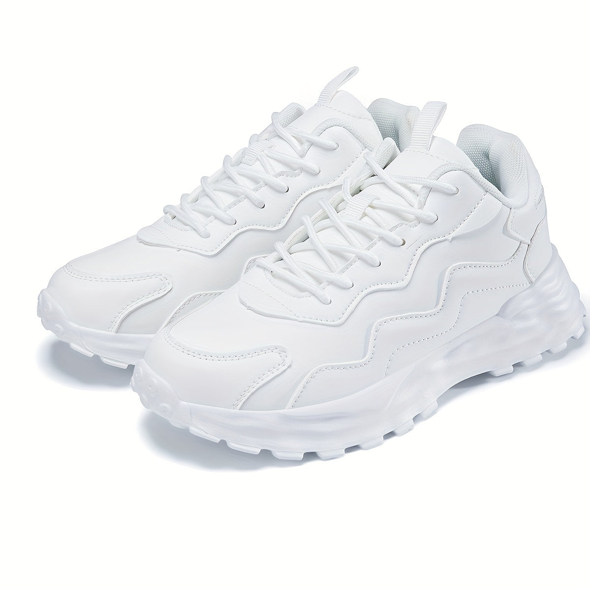 Lightweight women's fashion sneakers with non-slip sole, lace-up design, casual style, and breathable fabric lining.