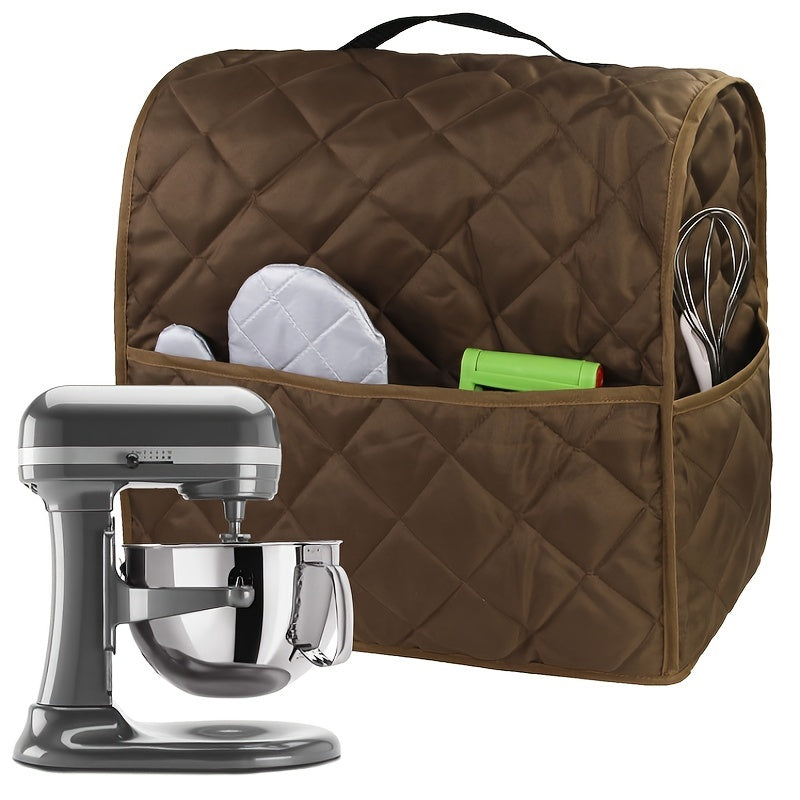 Protect and store your stand mixer with our dust cover featuring accessory storage pockets. Compatible with 4.5-5 quart tilt head and bowl lift mixers, this cover has a protective quilted design that is easy to clean and portable for convenience.