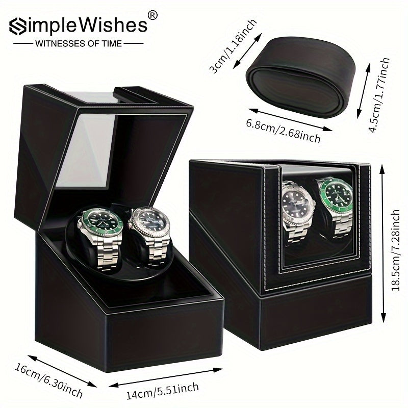 1 Piece Double Slot Watch Winder with Silent Motor for Men's and Women's Automatic Watches, USB Powered, Perfect Gift Choice