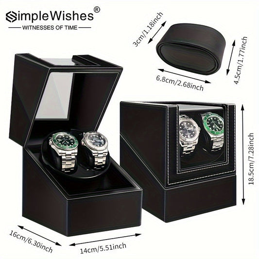 1 Piece Double Slot Watch Winder with Silent Motor for Men's and Women's Automatic Watches, USB Powered, Perfect Gift Choice