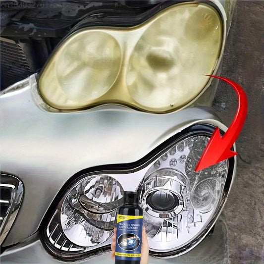 Universal car headlight restoration paste made of ABS material removes scratches and restores motorcycle headlight luster.