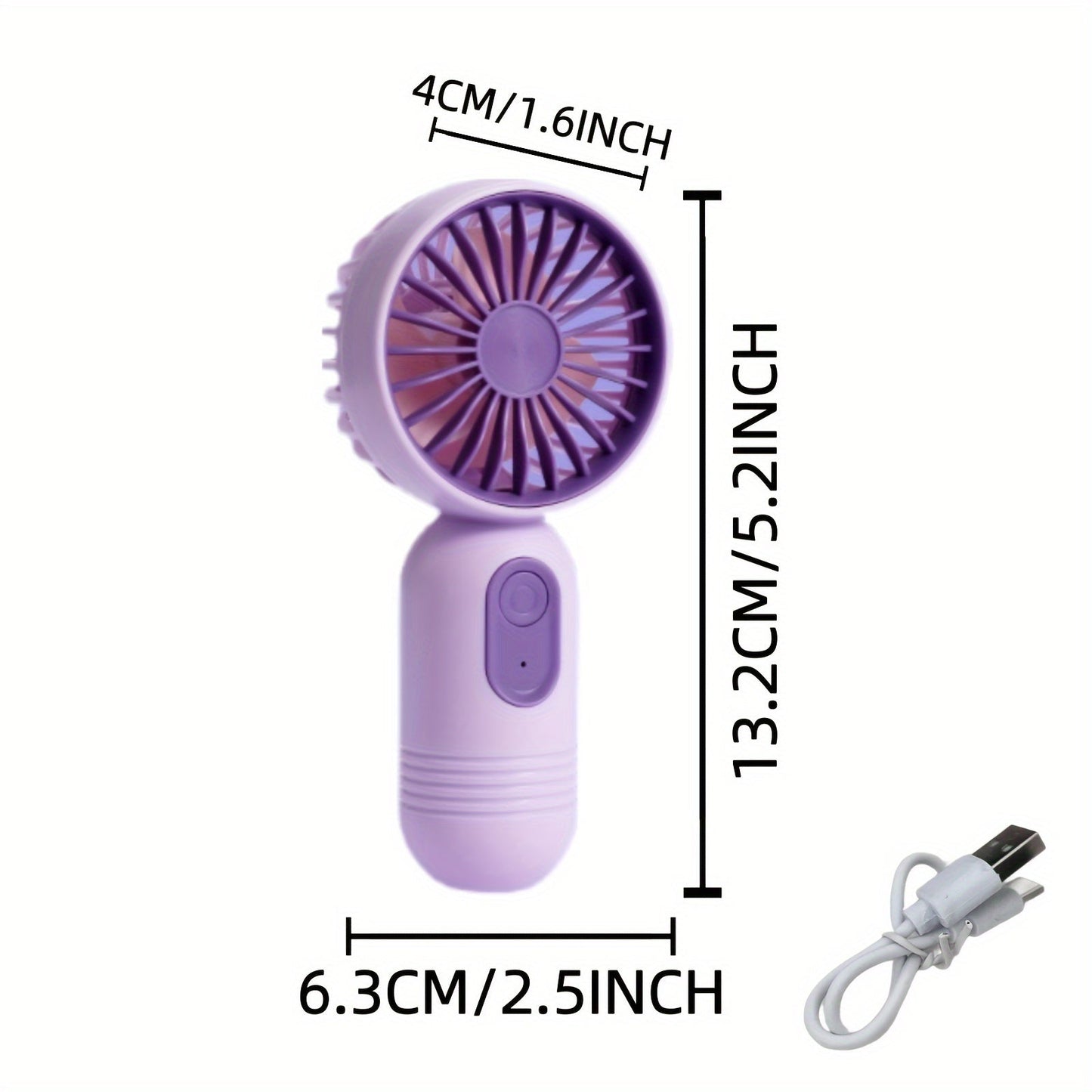 Portable Mini Fan, Rechargeable via USB, 3 Speed Settings, Ideal for Women on the Go, Perfect for Hot Weather, 
 Great for Office, Outdoor Activities, Travel, and Camping.