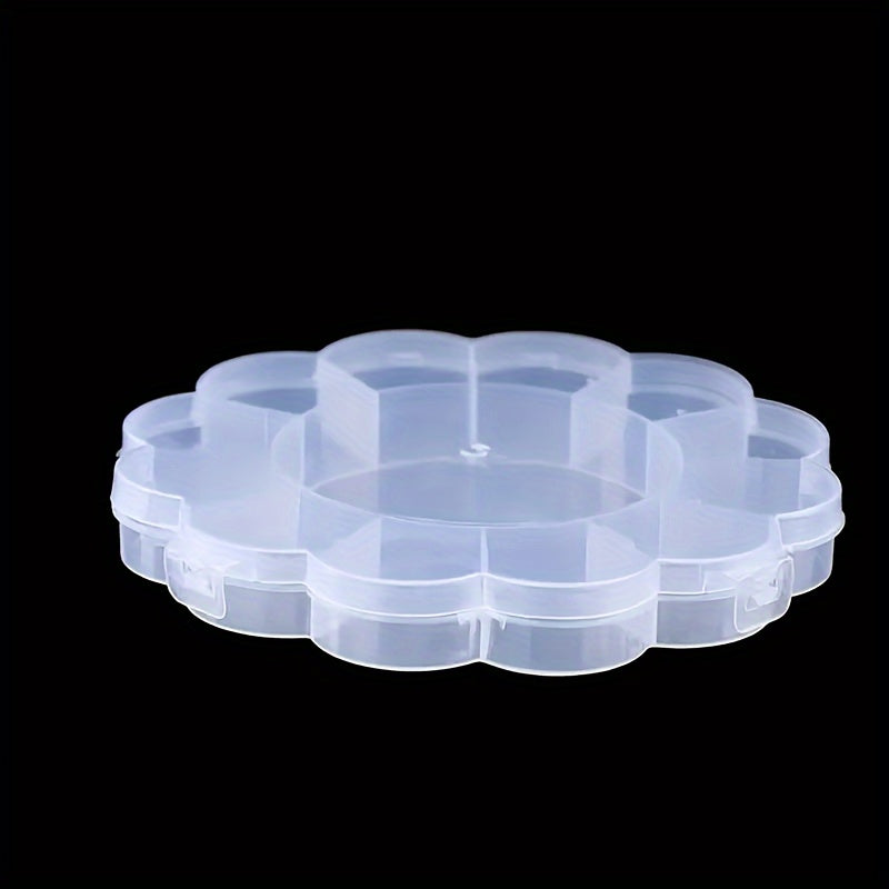 Plastic compartment storage box with lid, ideal for organizing pills, beads, and jewelry in school, office, dormitory, or home.