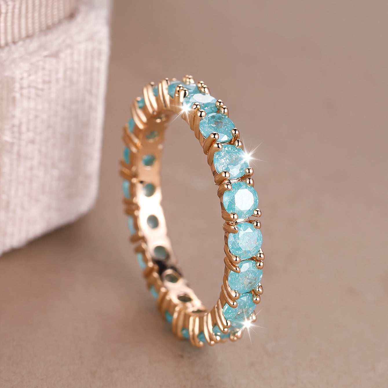 Elegant Boho Eternity Ring with Sparkling Zirconia Stones in Various Colors, A Symbol of Eternal Love. The Ideal Gift for Someone Special to You.