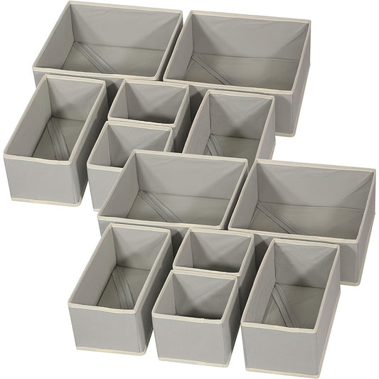 Organize your underwear, socks, and sundries with these 6pcs of foldable non-woven storage bins. Save space in your closet with these convenient organizers.